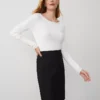 Seamed Pencil Skirt In Bi-Stretch
