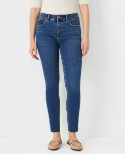 Curvy Sculpting Pocket Mid Rise Skinny Jeans In Mid Stone Wash