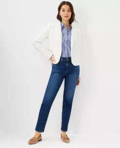 Sculpting Pocket Mid Rise Taper Jeans In Classic Indigo Wash