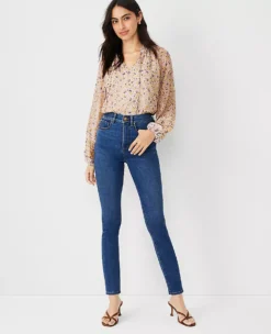Sculpting Pocket Highest Rise Skinny Jeans In Classic Mid Wash