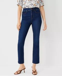 Sculpting Pocket High Rise Boot Crop Jeans In Refined Dark Indigo Wash -ChicMeadow Shop 591606 3752 ALT2