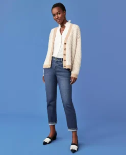 Sculpting Pocket Mid Rise Tapered Jeans In Classic Indigo Wash -ChicMeadow Shop 599869 0698 MKTG1