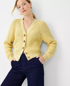 Ribbed Wedge V-Neck Cardigan -ChicMeadow Shop 603550 3164 ALT2