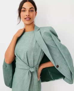 The Tie Waist Sheath Dress In Cross Weave -ChicMeadow Shop 603705 2021 ALT2