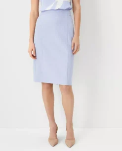 The High Waist Seamed Pencil Skirt In Cross Weave