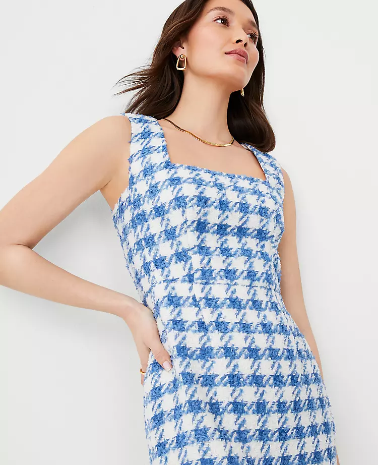 Tweed Square Neck Shift Dress 3 Tweed Square Neck Shift Dress - Image 3