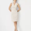 The Seamed V-Neck Sheath Dress In Stretch Cotton