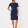 The Short Sleeve Sheath Dress In Bi-Stretch