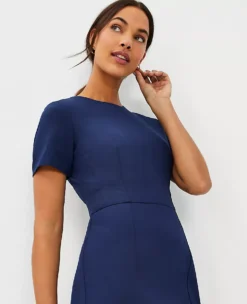 The Short Sleeve Sheath Dress In Bi-Stretch -ChicMeadow Shop 603954 8818 ALT2
