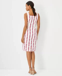 Floral Square Neck Sheath Dress -ChicMeadow Shop 604461 9192 ALT1