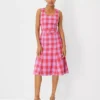 Plaid Belted Midi Dress