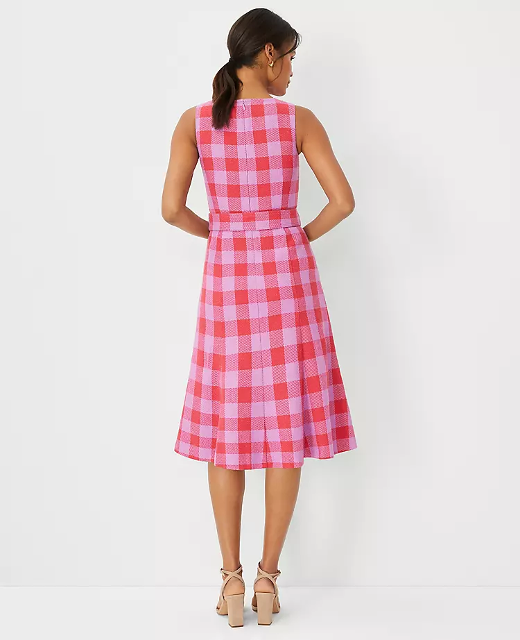 Plaid Belted Midi Dress 2 Plaid Belted Midi Dress - Image 2