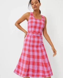 Plaid Belted Midi Dress 5 Plaid Belted Midi Dress -ChicMeadow Shop 604504 8376 ALT2