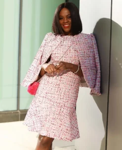 Multicolored Tweed Flounce Dress -ChicMeadow Shop 604515 8581 MKTG1