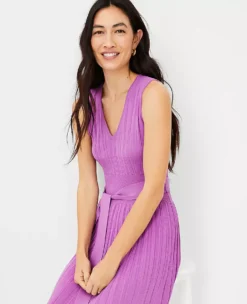 Belted V-Neck Sweater Dress -ChicMeadow Shop 604842 8581 ALT2