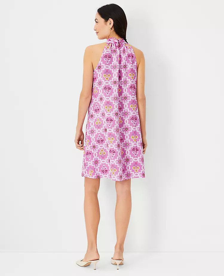 Tile Print Tie Neck Dress 2 Tile Print Tie Neck Dress - Image 2