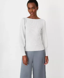 Balloon Sleeve Boatneck Sweater