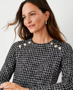 Plaid Shoulder Button Shift Dress -ChicMeadow Shop 607268 2222 ALT2