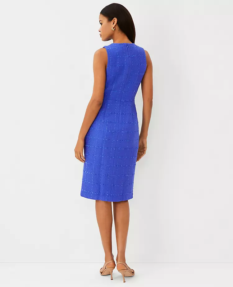 Tweed Front Slit Sheath Dress 2 Tweed Front Slit Sheath Dress - Image 2