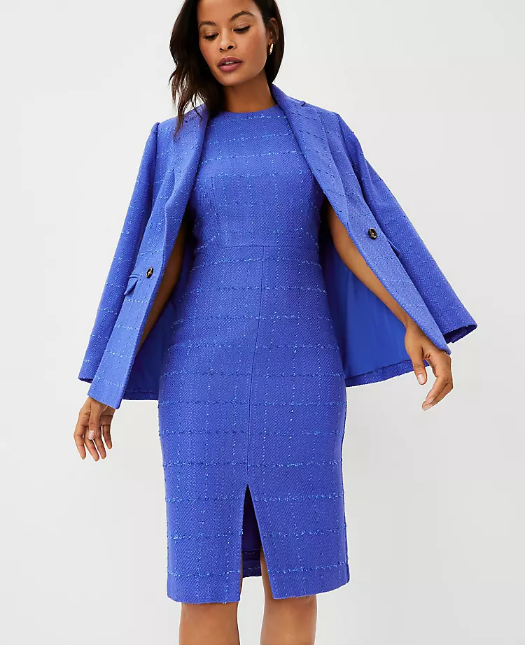 Tweed Front Slit Sheath Dress 3 Tweed Front Slit Sheath Dress - Image 3