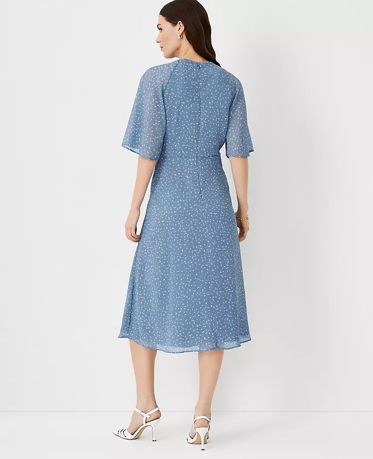 Spotted Flutter Sleeve Midi Dress 2 Spotted Flutter Sleeve Midi Dress - Image 2