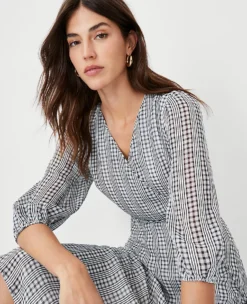 Checked Midi Wrap Dress 6 Checked Midi Wrap Dress -ChicMeadow Shop 607556 9192 ALT2
