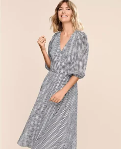 Checked Midi Wrap Dress 7 Checked Midi Wrap Dress -ChicMeadow Shop 607556 9192 MKTG1