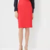 Twill Seamed Pencil Skirt