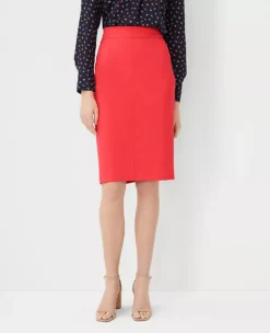 Twill Seamed Pencil Skirt