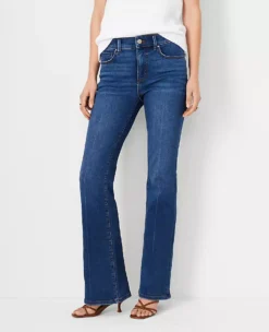 Sculpting Pocket Mid Rise Boot Cut Jeans In Classic Mid Wash