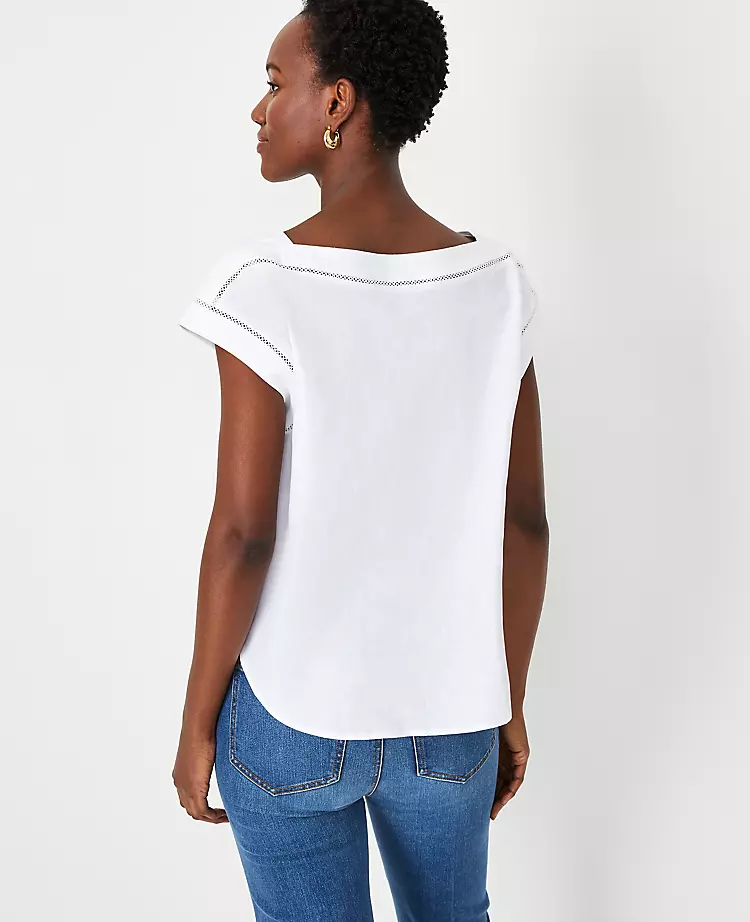 Linen Blend Boatneck Top 2 Linen Blend Boatneck Top - Image 2