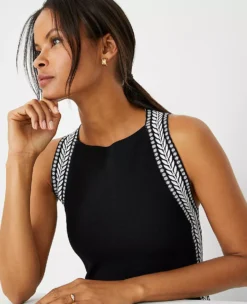 Bordered Jacquard Sleeveless Sweater Dress -ChicMeadow Shop 608590 2222 ALT2