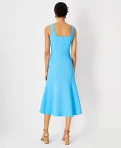 Square Neck Hi-Lo Flare Dress -ChicMeadow Shop 608605 2643 ALT1