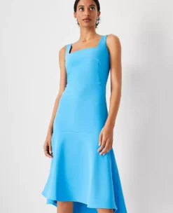 Square Neck Hi-Lo Flare Dress -ChicMeadow Shop 608605 2643 ALT2