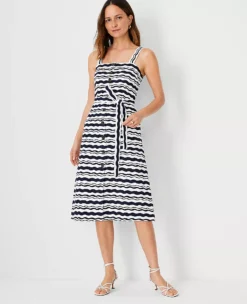 Wave Strappy Flare Dress