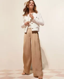 The Pleated Wide Leg Pant In Satin -ChicMeadow Shop 608617 5824 MKTG1