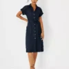 Cutout Pocket Shirtdress