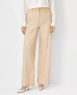 The Wide Leg Pant In Herringbone Linen Blend