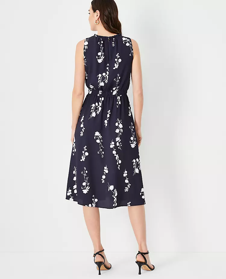 Floral Gathered Sleeveless Flare Dress 2 Floral Gathered Sleeveless Flare Dress - Image 2