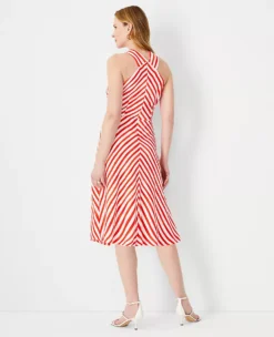 Striped Crossover Neck Wrap Dress -ChicMeadow Shop 609022 9000 ALT1