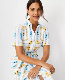 Floral Square Belted Shirtdress -ChicMeadow Shop 609047 9000 ALT2
