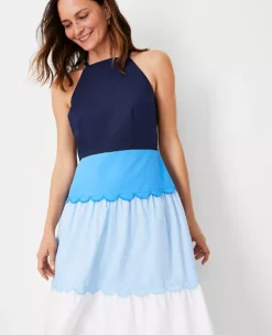 Colorblock Halter Flare Dress -ChicMeadow Shop 609052 8818 ALT2