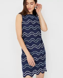 Wave Embroidered Scalloped Shift Dress -ChicMeadow Shop 609613 1362 ALT2