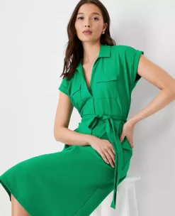 Cap Sleeve Pocket Shirtdress -ChicMeadow Shop 610531 3591 ALT2