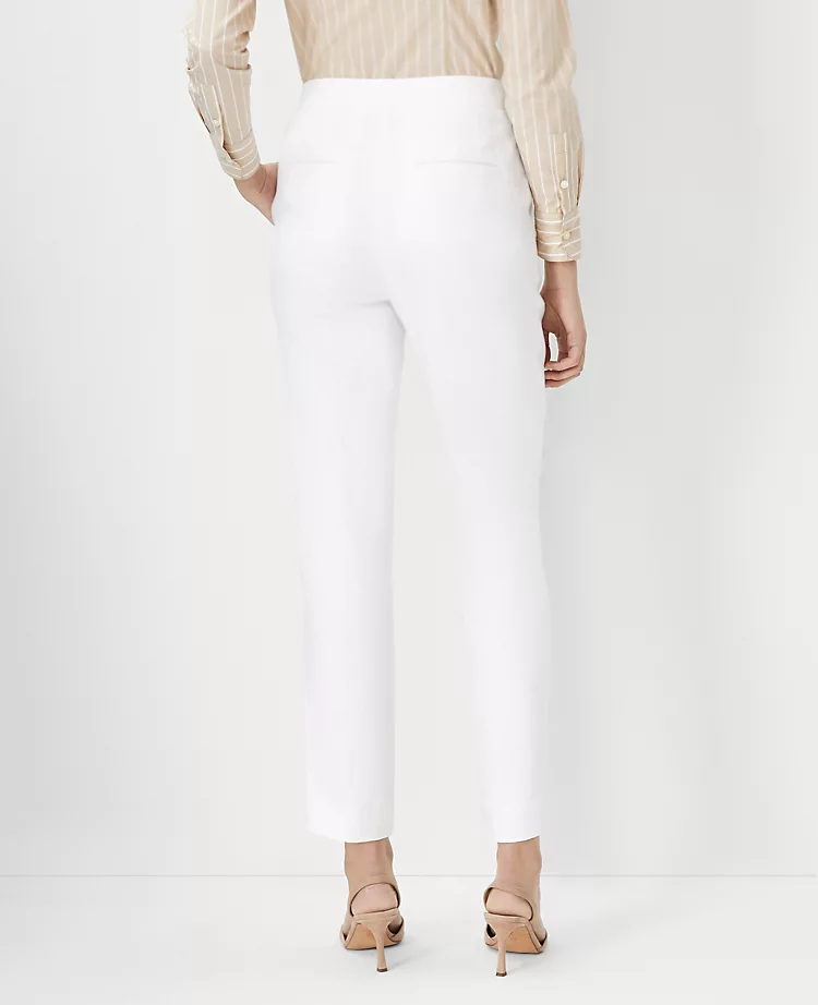 The Eva Ankle Pant In Herringbone Linen Blend - Curvy Fit 2 The Eva Ankle Pant In Herringbone Linen Blend - Curvy Fit - Image 2