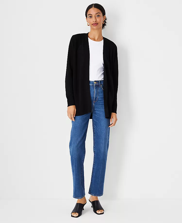 Linen Blend Open Cardigan 4 Linen Blend Open Cardigan - Image 4