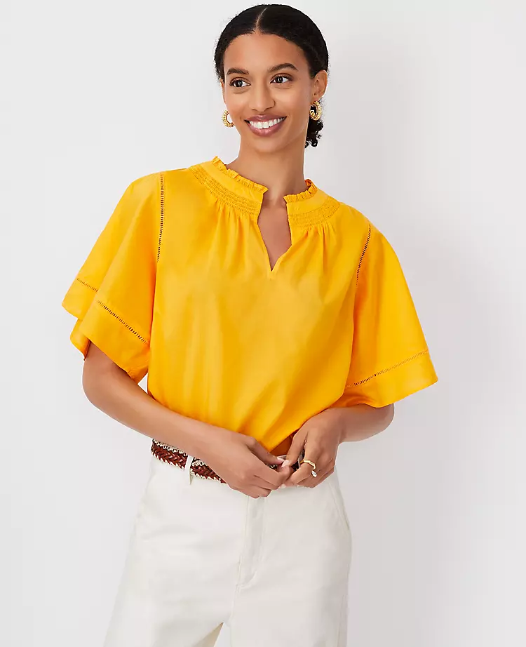Cutout Flutter Sleeve Top 1 Cutout Flutter Sleeve Top