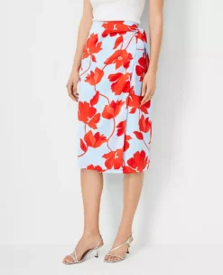 Floral Sarong Pencil Skirt