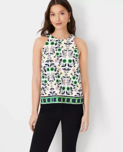 Floral Button Back Halter Top