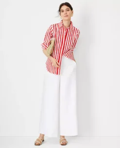 Stripe Relaxed Perfect Shirt -ChicMeadow Shop 613735 9000 ALT2